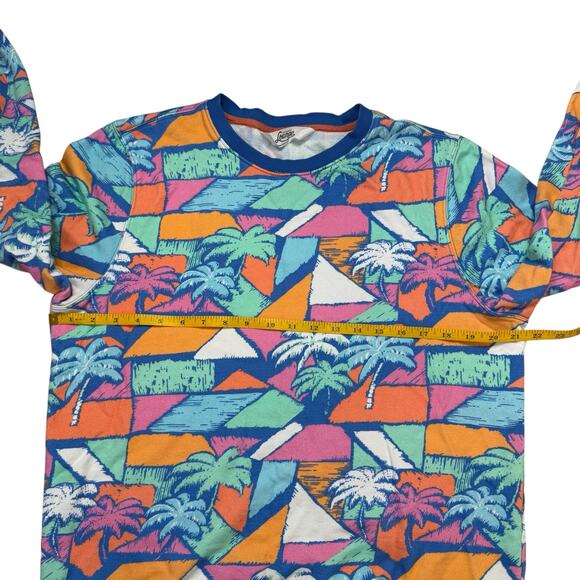 CHUBBIES Comfort Crewneck Sweatshirt Geometric Palm Trees Print Size Large Mens - Picture 5 of 7